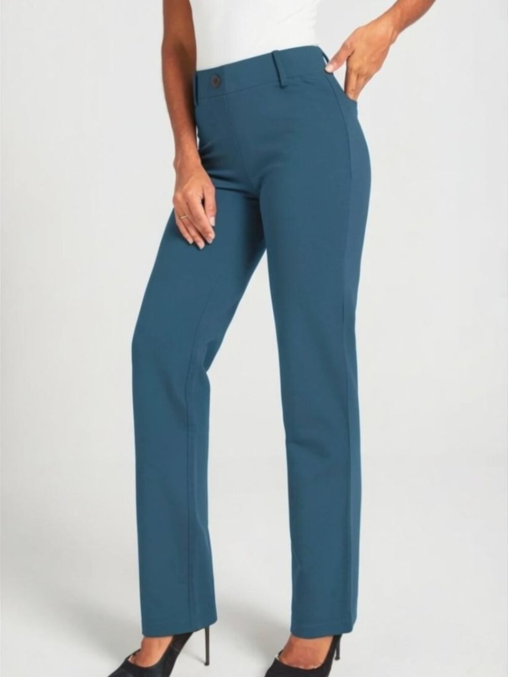 New Betabrand Tidal Straight Two Pocket Dress Pant Yoga Pants Medium